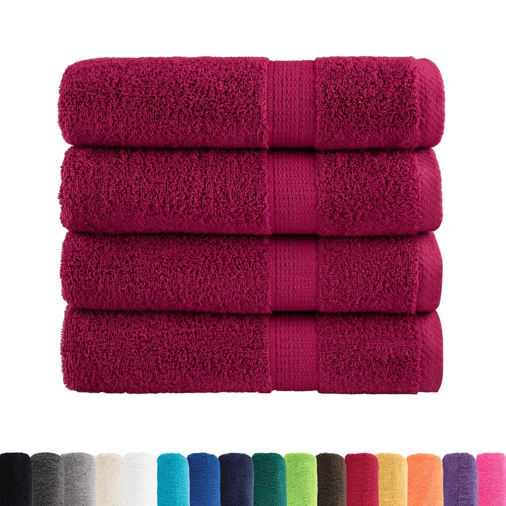 Premium Shower Towels 4pcs Bordeaux 70x140cm 600gsm 100% Cotton