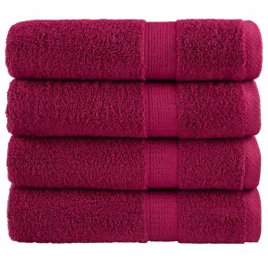 Premium Shower Towels 4pcs Bordeaux 70x140cm 600gsm 100% Cotton