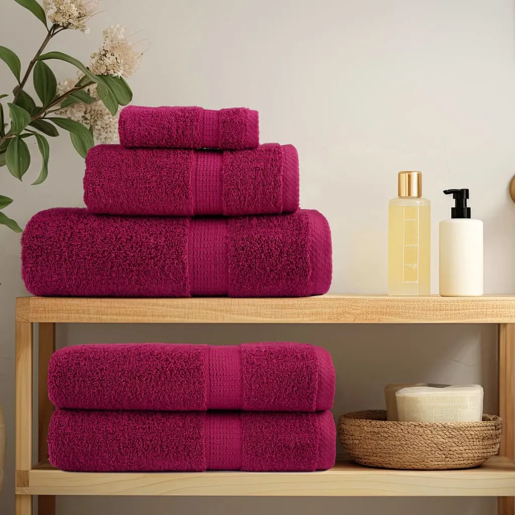 Premium Shower Towels 4pcs Bordeaux 70x140cm 600gsm 100% Cotton