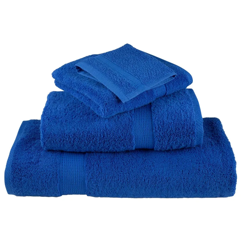 Premium Towels 4pcs Blue 100x200cm 600gsm 100% Cotton