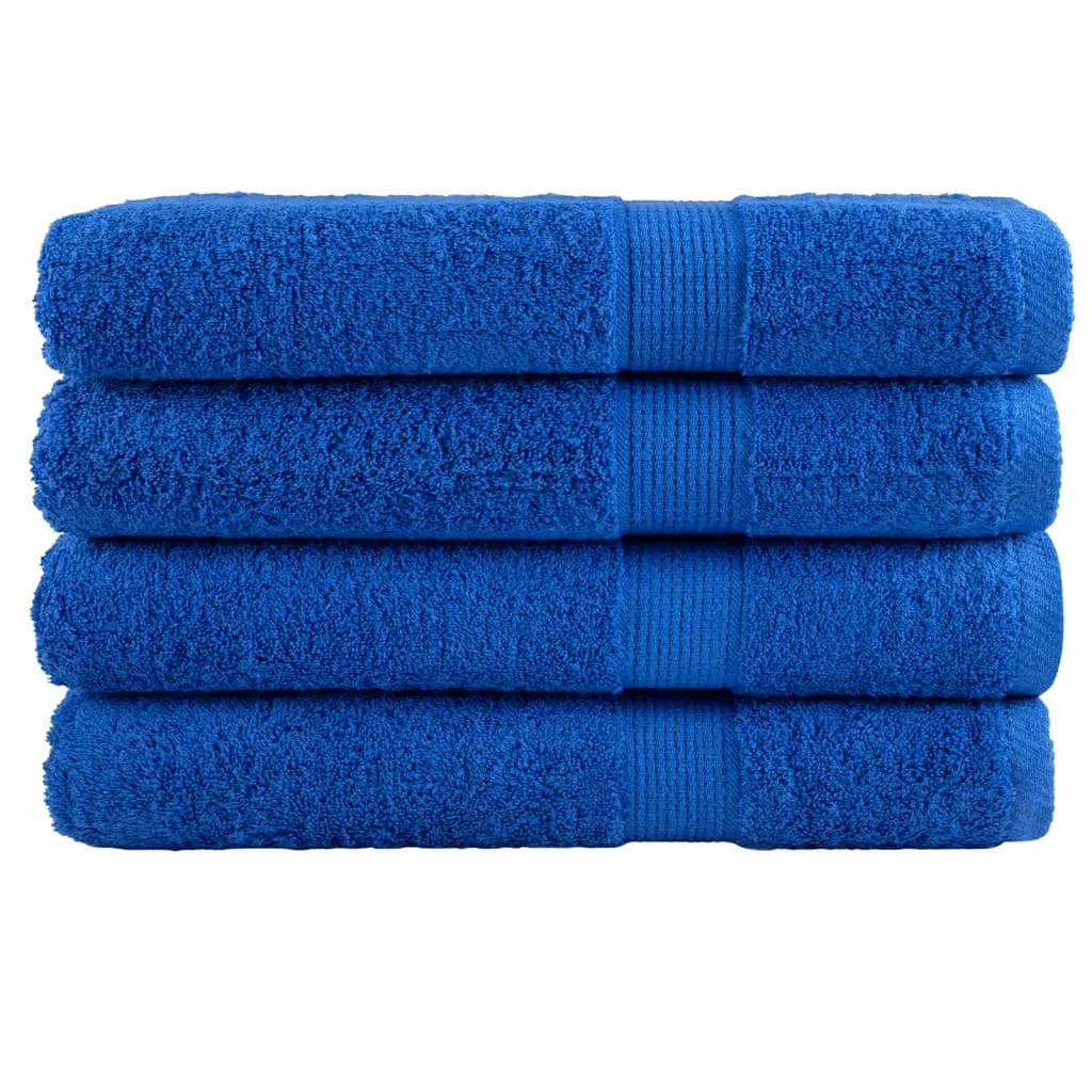 Premium Towels 4pcs Blue 100x200cm 600gsm 100% Cotton