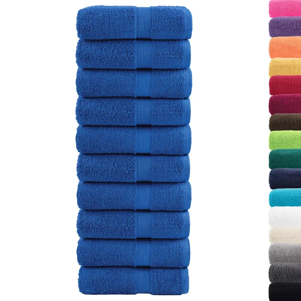 Premium Washcloths 10pcs Blue 30x30cm 600gsm 100% Cotton