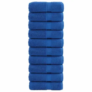 Premium Washcloths 10pcs Blue 30x30cm 600gsm 100% Cotton