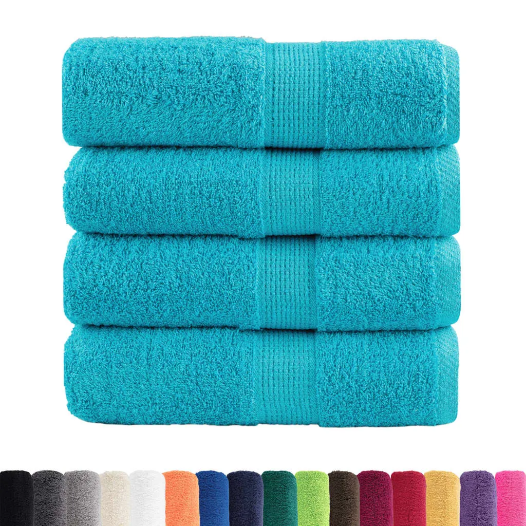 Premium Washcloths 4 pcs Turquoise 30x30 cm 600 gsm 100% Cotton