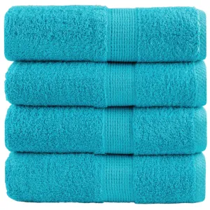 Premium Washcloths 4 pcs Turquoise 30x30 cm 600 gsm 100% Cotton