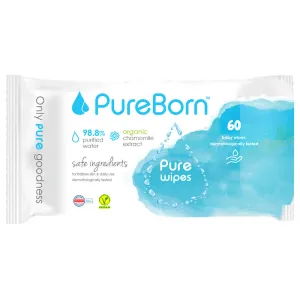 PureBorn Organic Cotton & Chamomile Extract Pure Wipes 4x60s