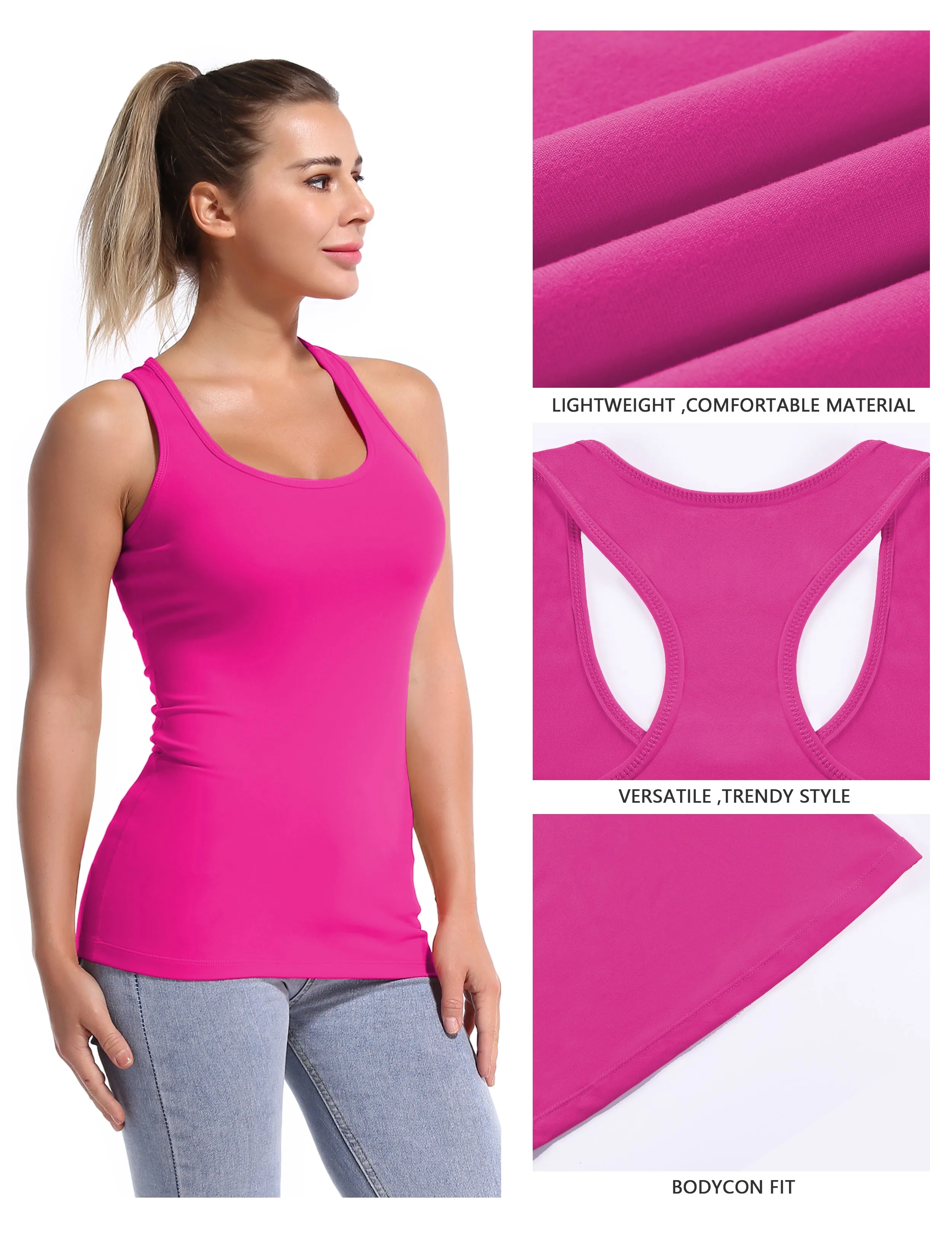 Racerback Athletic Tank Tops magenta_Tall Size