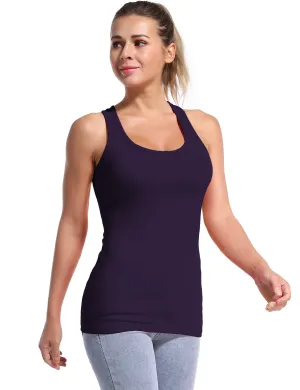 Racerback Athletic Tank Tops midnightblue_yogastudio