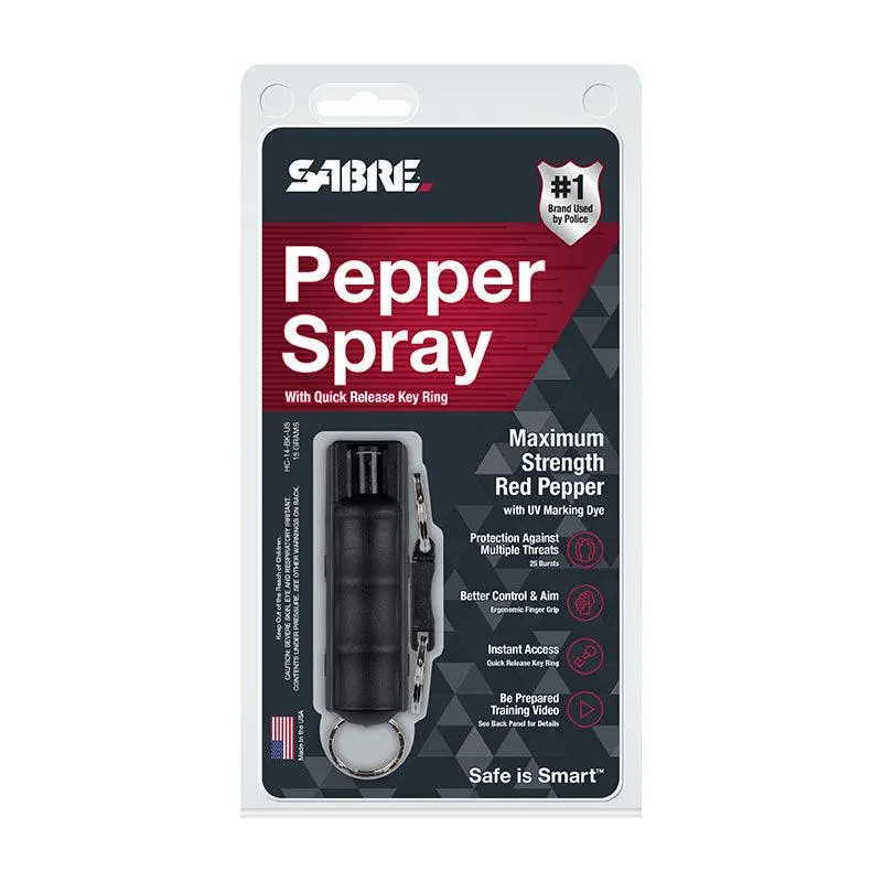 SABRE 3-IN-1 Key Case Pepper Spray with Quick Release Key Ring