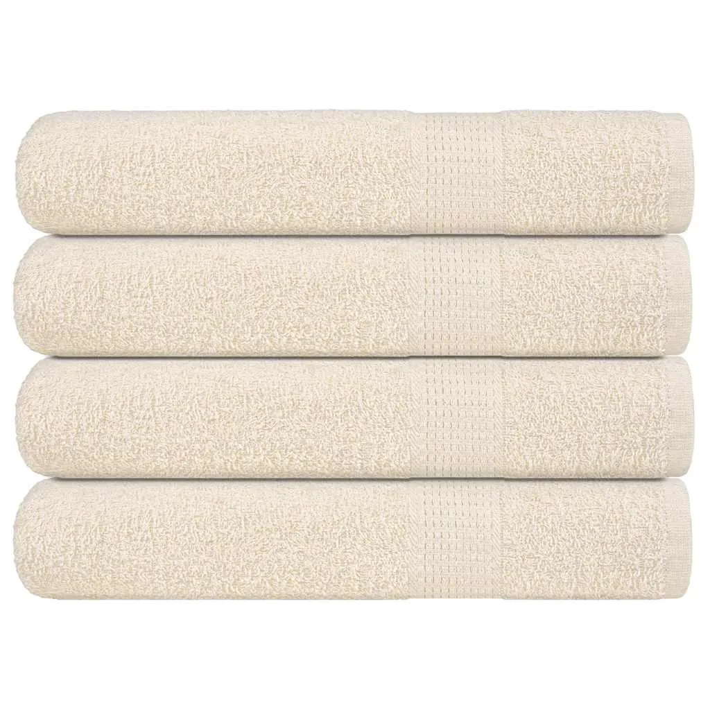 Sauna Towels 4 pcs Cream 80x200 cm 360 gsm 100% Cotton