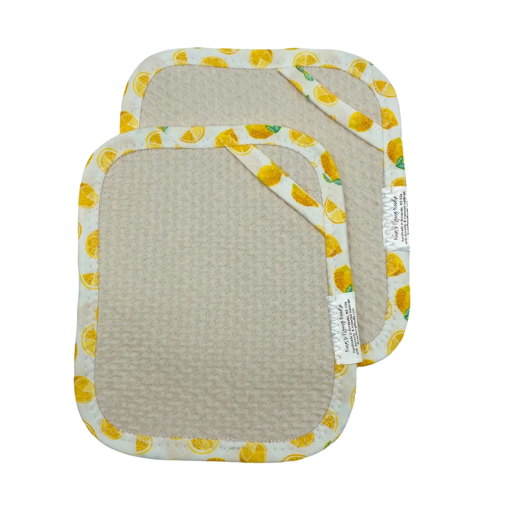 Set of 2 TINY Reusable Paper Towels - Lemons