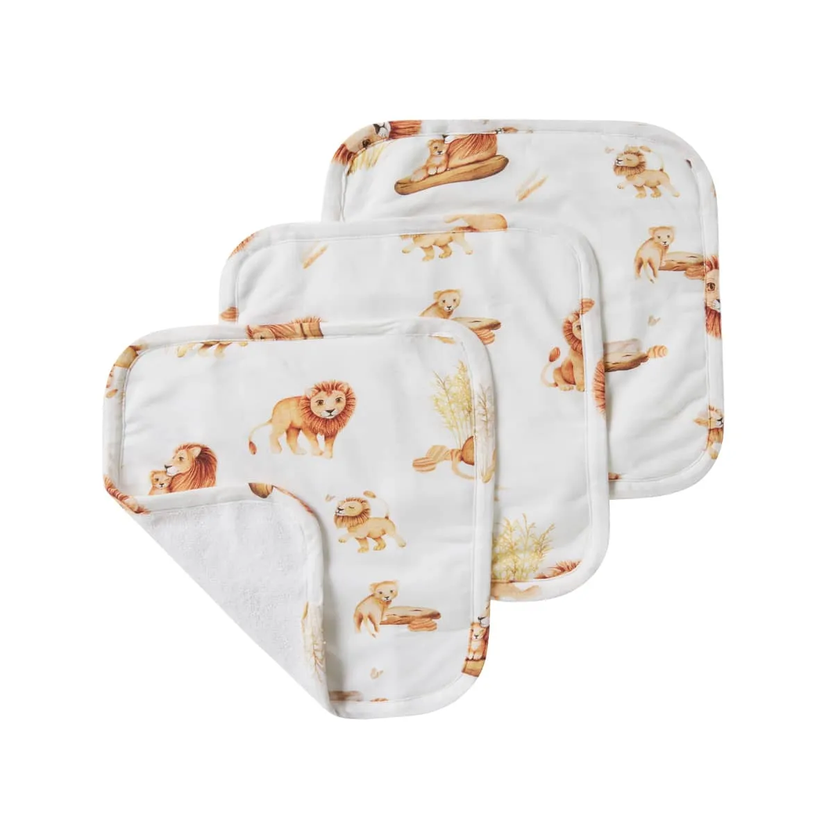 Snuggle Hunny Organic Wash Cloths - Lion