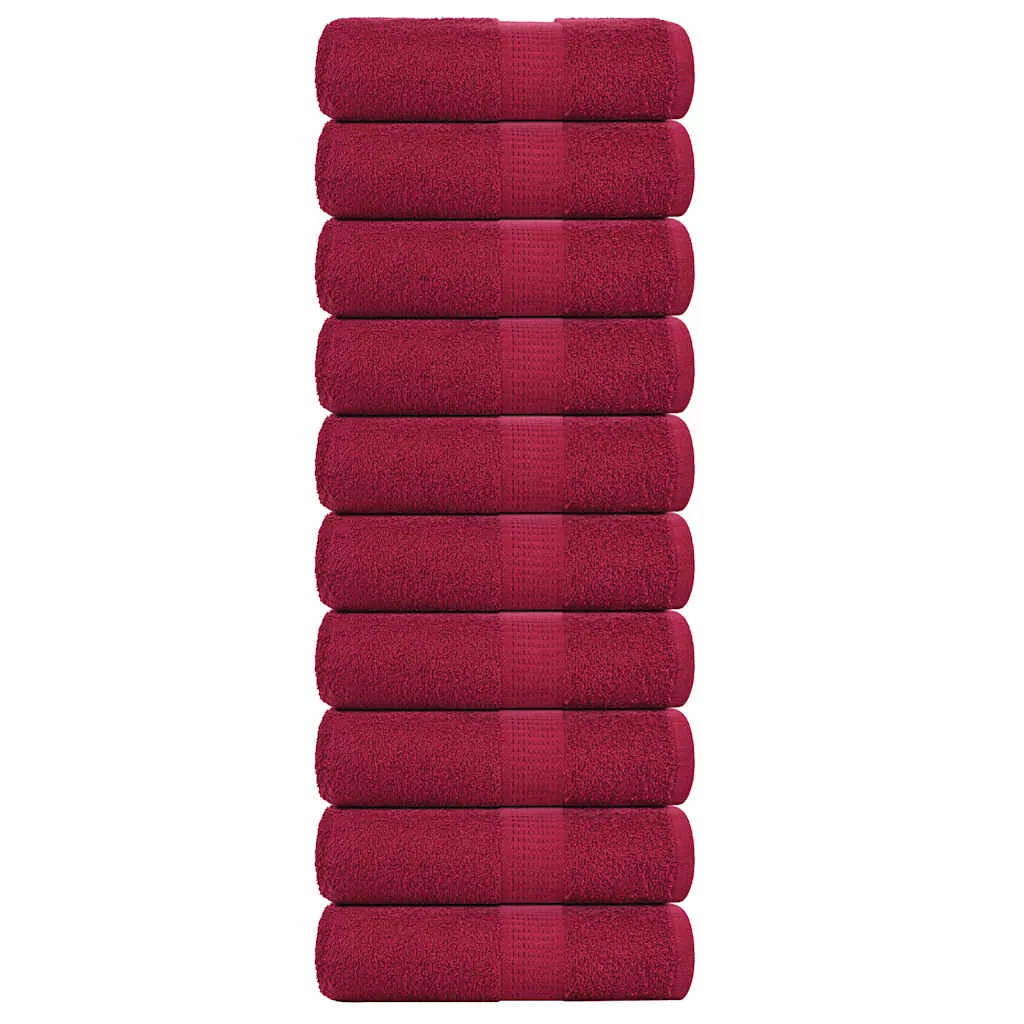 Soap Towels 10 pcs Bordeaux 30x30 cm 360 gsm 100% Cotton