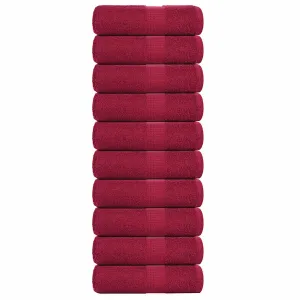 Soap Towels 10 pcs Bordeaux 30x30 cm 360 gsm 100% Cotton