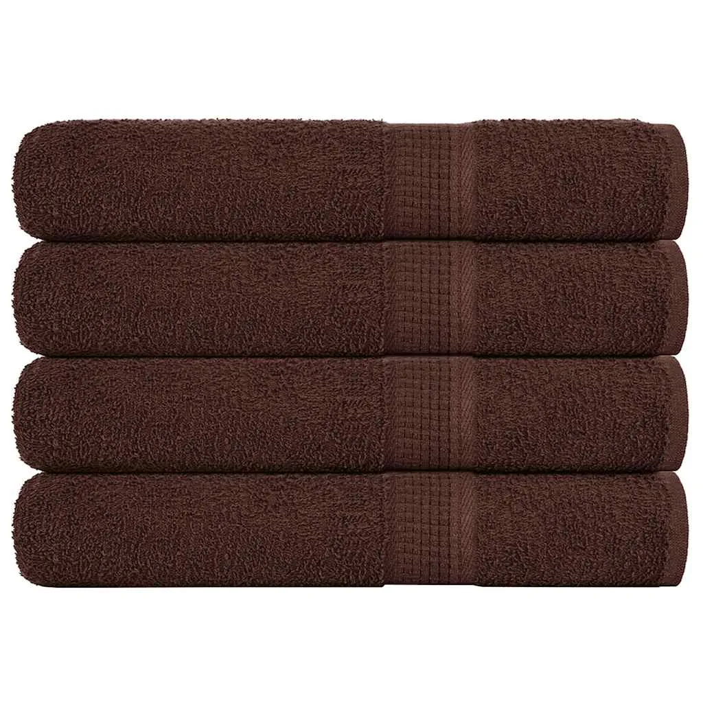 Towels 4 pcs Brown 100x200 cm 360 gsm 100% Cotton