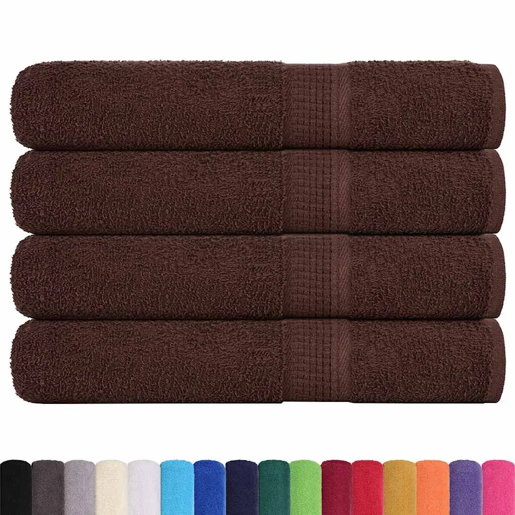 Towels 4 pcs Brown 100x200 cm 360 gsm 100% Cotton