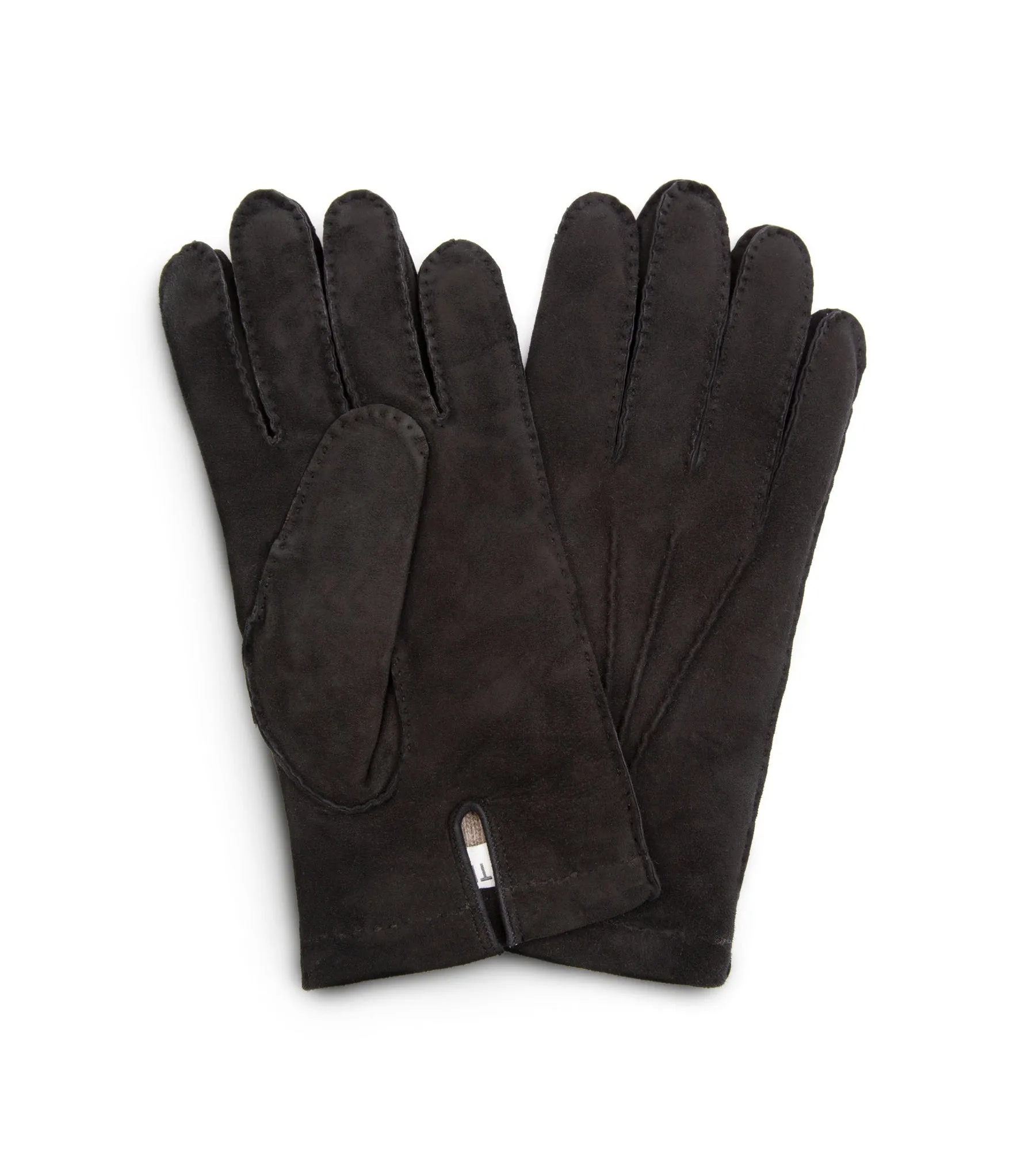 Trunk Cashmere Lined Suede Gloves: Black