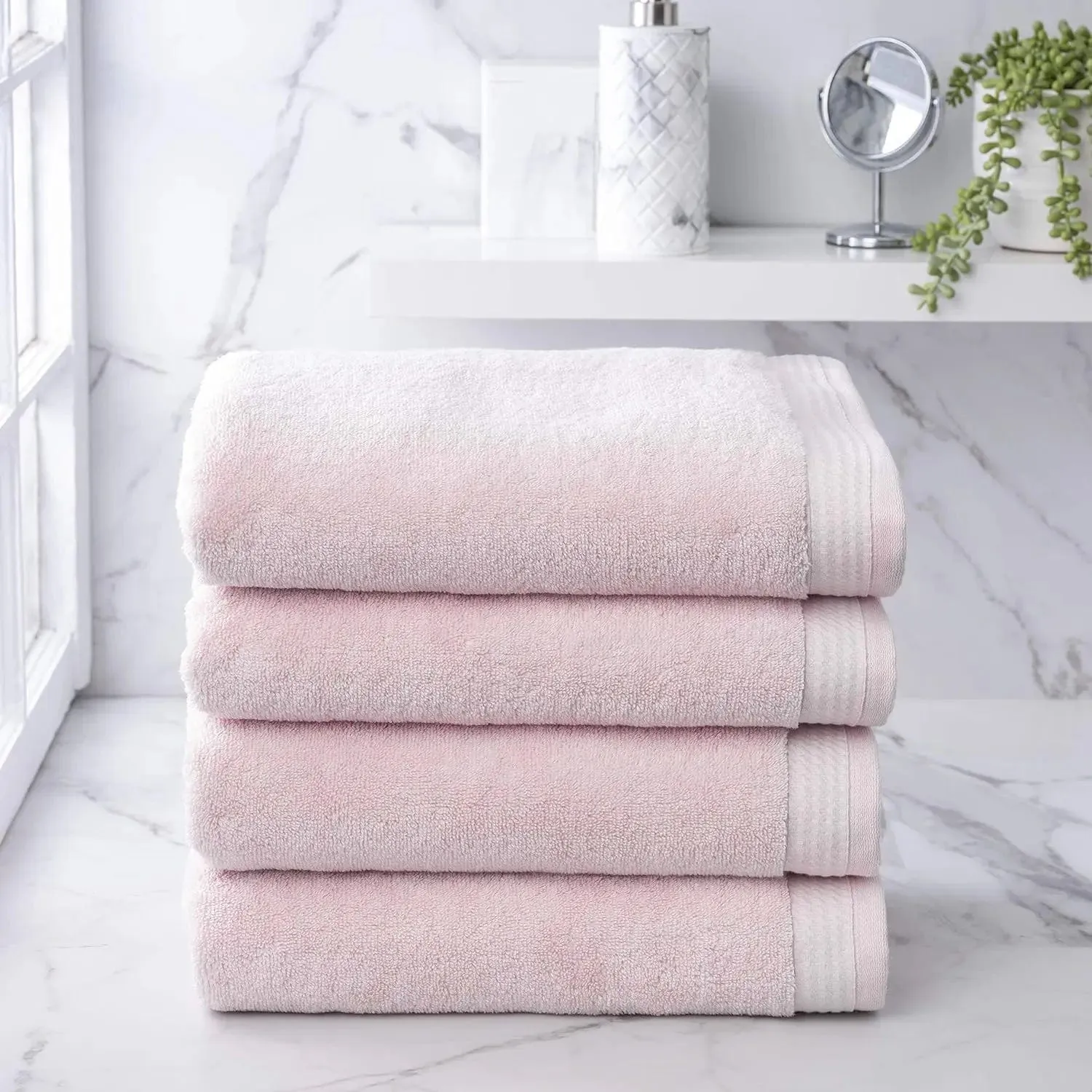 Welhome Luxury 4 Bath Towels Set Soft Durable Thick Weight 575gsm